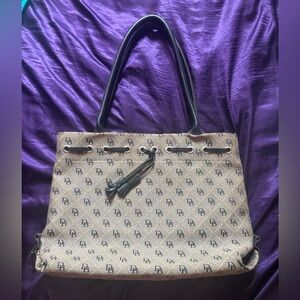Dooney & Bourke Tan and Black Signature Tote